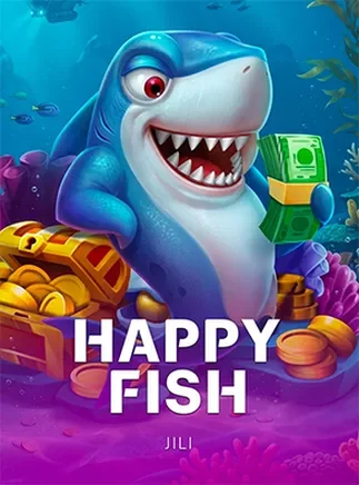 ภาพปกเกมยิงปลาแฟนตาซีใต้ทะเล Happy Fish ของค่าย JILI